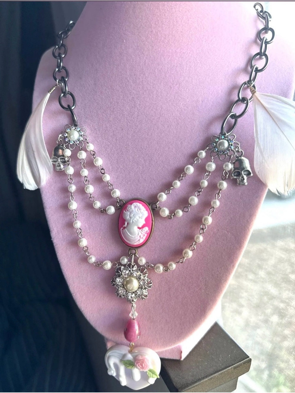 at 19 handmade cameo necklace